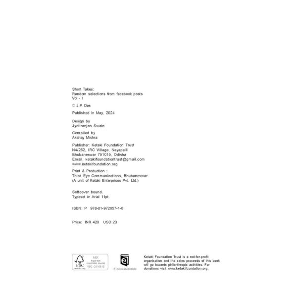 Short Takes I - Random selections from facebook posts - J P Das